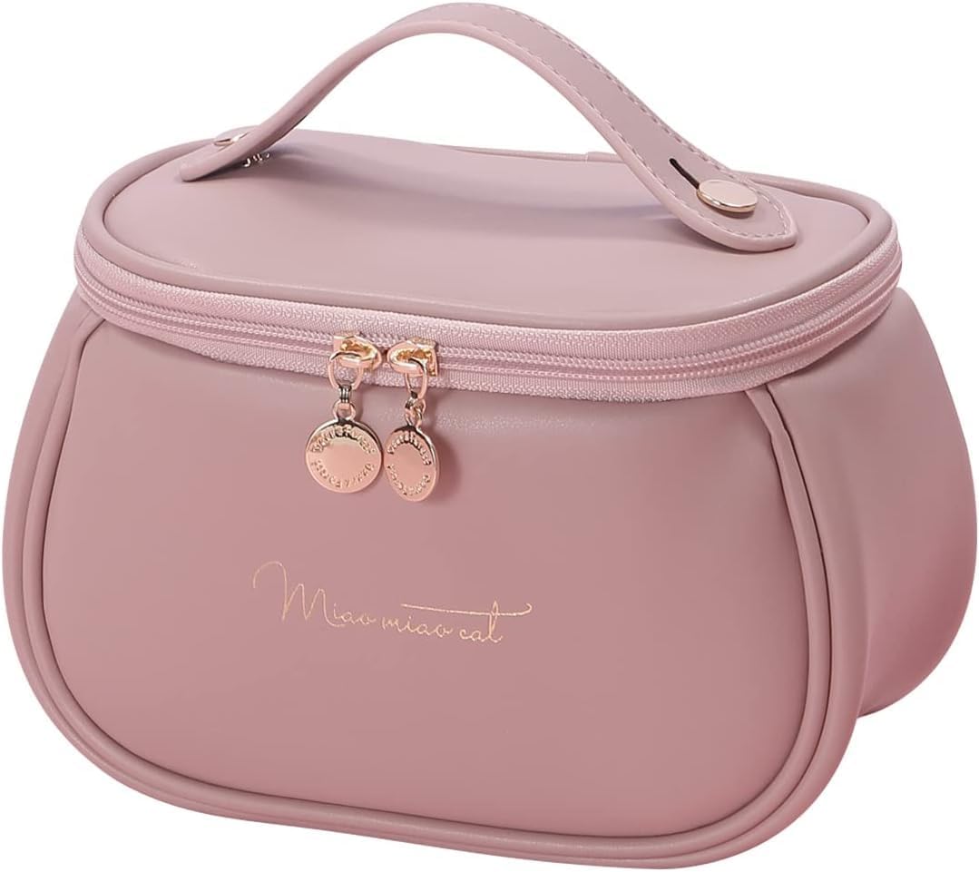 Travel Makeup Pouch Cosmetic Organizer Bag Travel Pouch Shower Wash Bag Travel Essentials for Women, Accessories Organizer for Women, Light Pink