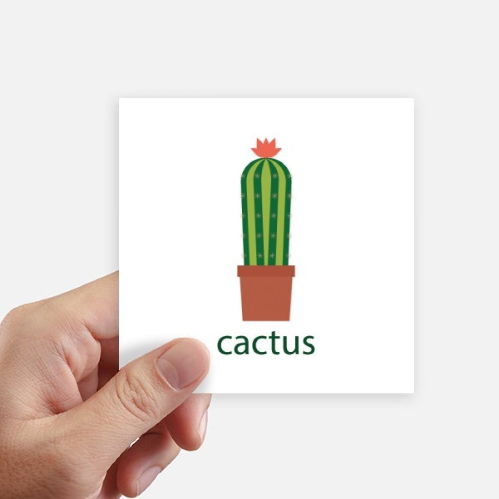 Autocollants carrés de plantes en pot et décors multicolores, set de 8 stickers 10cm