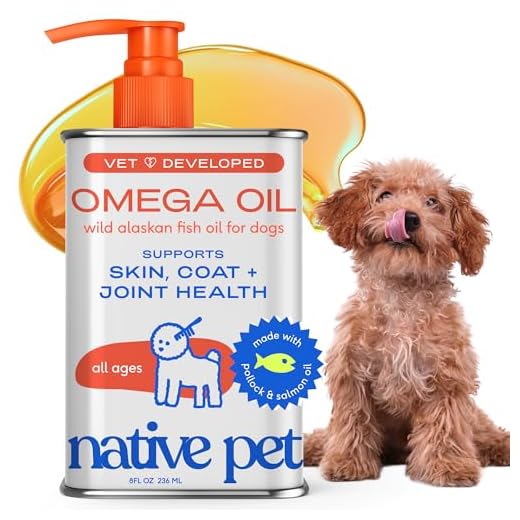 Native Pet Omega Oil for Dogs - Dog Fish Oil Supplements with Omega 3 EPA DHA - Supports Itchy Skin + Mobility - Omega 3 Fish Oil for Dogs Liquid Pump is Easy to Serve - a Fish Oil Dogs Love! (8 oz)