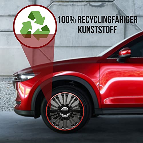 Albrecht Copricerchi 16 Pollici Nero/Rosso Neri