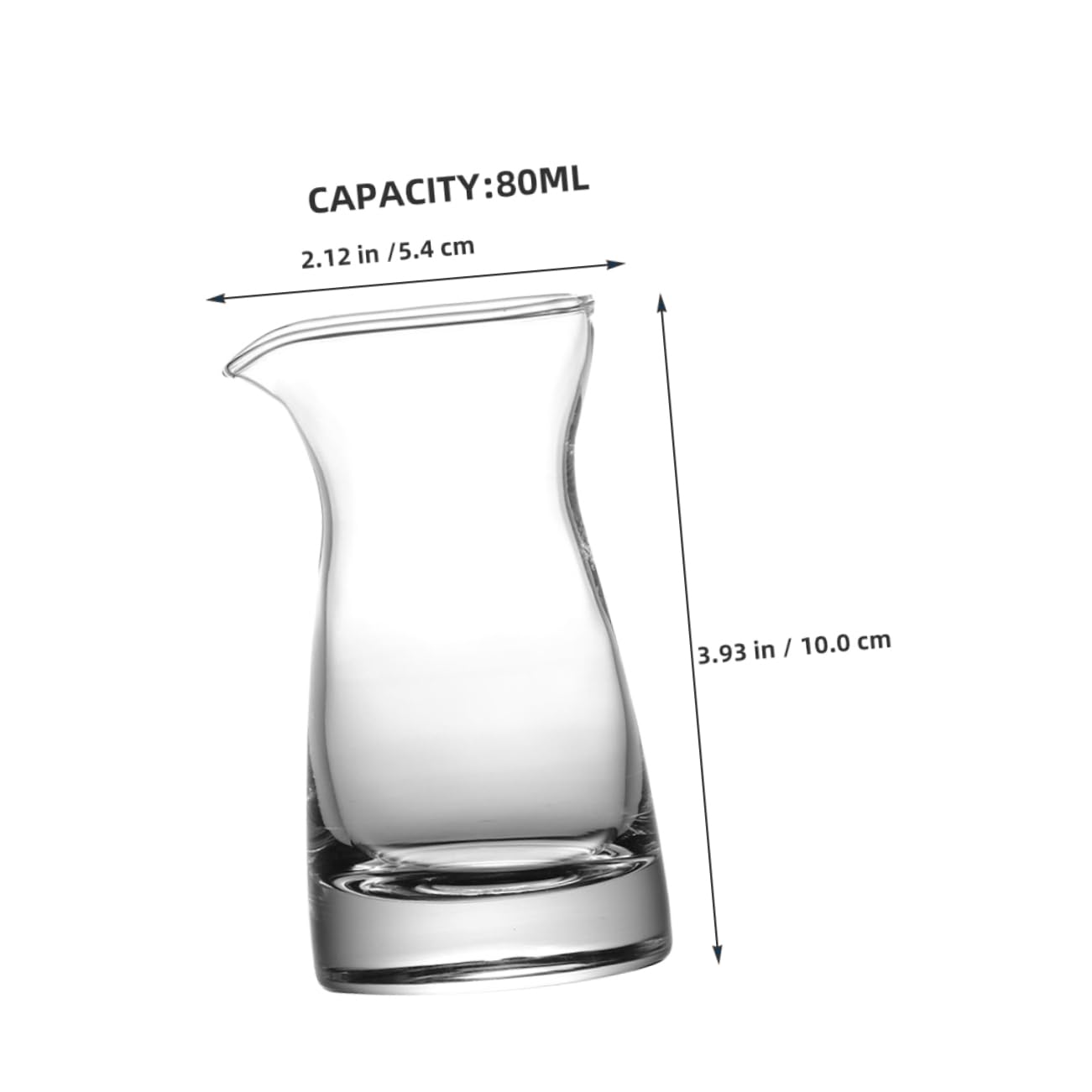 FELTECHELECTR Modern Glass Milk Creamer Pitcher 80ml Set of 6 Pourer for Kitchen Stylish Serving Jug for Coffee Milk Sauces