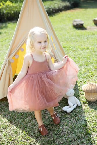 Muslin Kids Dresses Sleeveless Strenchable Birthday Tutu Dress Vintage Tulle Toddler Girls Dress3