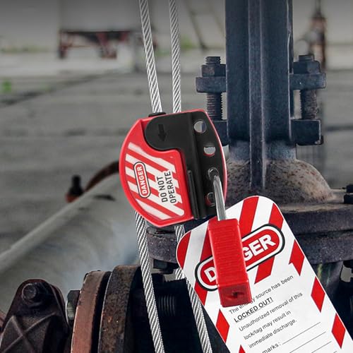 Miniatura 4 de Dispositivo De Bloqueo Ajustable Con Candado De Cable De Acero Inoxidable, 1,8 M, Con Cable De 6 Mm De Diámetro, 4 Orificios Para Llave Para Gestión De Reparaciones