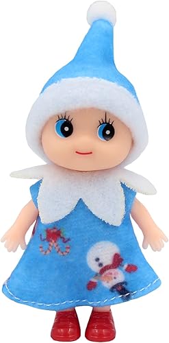 Miniatura 8 de Pequeña decoración de muñeco elfo de Navidad  Regalo para bebé recién nacido  Muñecas de elfo para niña y niño (vestido rosa)