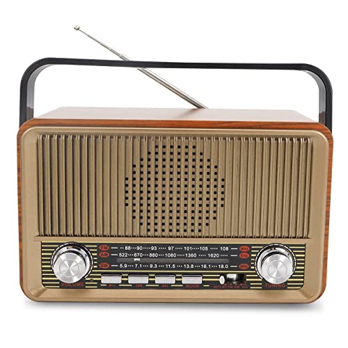 Radio Bluetooth 5.0 : Dotato di tecnologia avanzata, compatibile con tutti i Bluetooth iPhone iPad Tablet .Con la tecnologia avanzata Bluetooth5.0, mantenere una forte connessione fino a 10m questo altoparlante Bluetooth retrò potrebbe connettersi con la vostra attrezzatura intelligente in meno di un secondo.Cute Stereo Ultra mini ma super forte. Sia che ascoltiate musica country, rock o popolare, vi farà sentire sulla scena di un vero concerto.