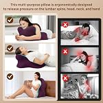 Oreiller ergonomique en mousse de mémoire, Oreil de lecture pour lit, oreillette tête de lit pour douleurs au dos, reflux acide & Assis, idéal pour le massage avec housse amovible