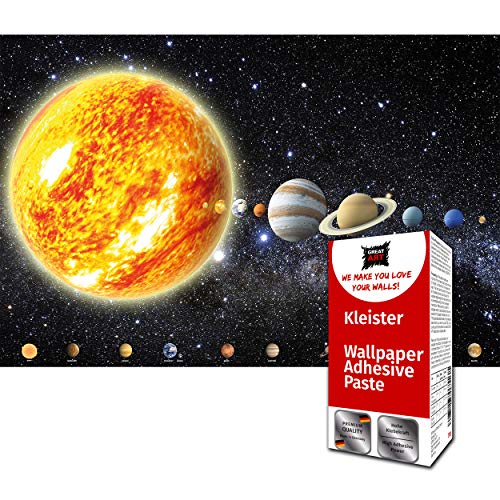 GREAT ART Photo Wallpaper Solar System Decoration 132.3x93.7in / 336x238cm – Kid's Room Nursery Planets Names Galaxy Milky Way Stars Outer Space Mural – 8 Pieces Includes Paste GREAT ART Photo Wallpaper Solar System Decoration 132.3x93.7in / 336x238cm – Kid's Room Nursery Planets Names Galaxy Milky Way Stars Outer Space Mural – 8 Pieces Includes Paste