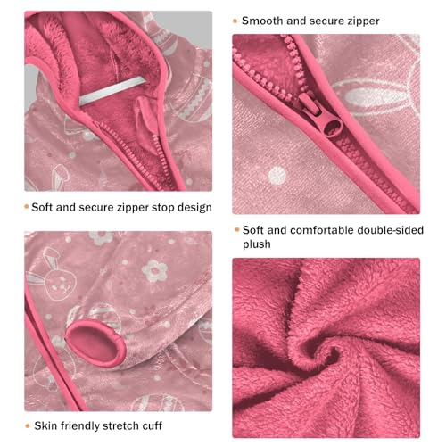 OTVEE Happy Easter Bunny Egg Kids Hoodie Jacket Fall Spring Full Zip Warm Outwear Coat3