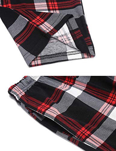 Image of Ekouaer Women Pajama Pants Comfy Pj Bottom with Pockets Stretch Plaid Sleepwear