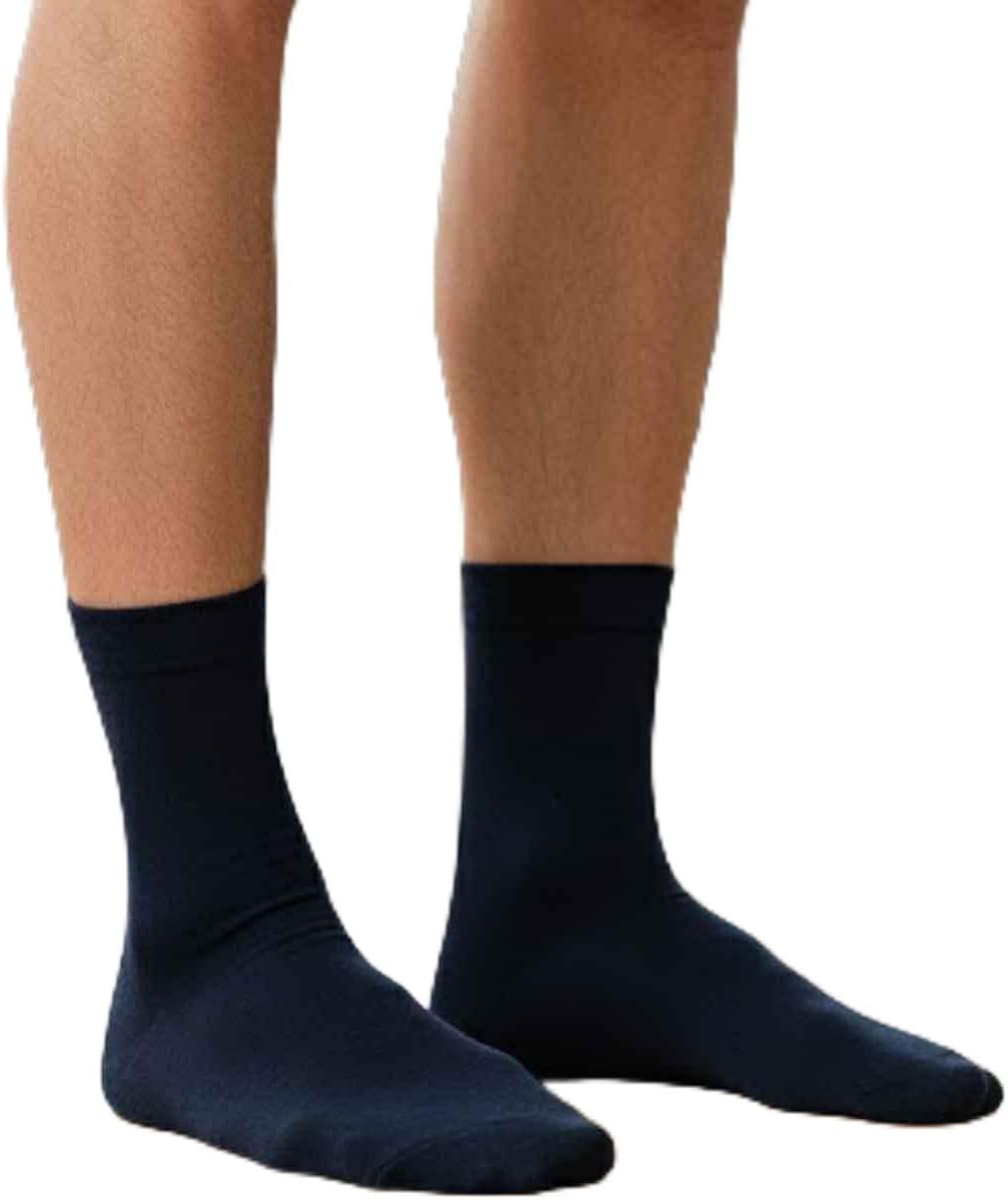 Men's Cotton Crew Socks 5-Pair Pack Multicolor Casual Dress Socks Soft comfortable for Everyday Wear, 39-42 - Multiple