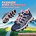 UOVO Girls Boys Hiking Shoes Boys Girls Waterproof Sneakers Kids Running Tennis Outdoor Shoes Non-Slip Lightweight Navy Blue/Pink-Two 6 Big Kid