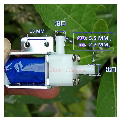Microválvula solenoide DC 12V N/O normalmente abierta para control de flujo de agua y gas 6