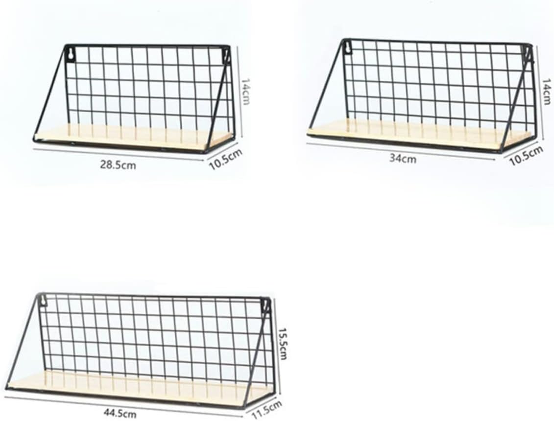 1Pc Large Black Iron Wall Mounted Storage Shelf Punch Hanging Basket Organizer for Home and Dorm for Photos Plants Snacks and More