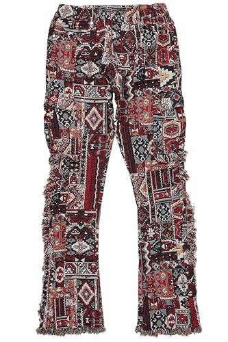 Men's Ayami Black/Multi Slim Tapestry Flare Jean2