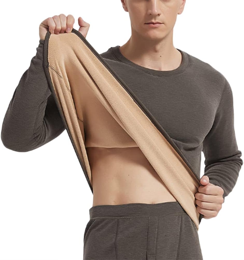 HSQSMWJ Thermal Underwear for Men Ultra Soft Long Johns Fleece Lined Warm Base Layer Thermals top and Bottom Set L-3XL