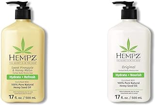 Hempz Body Lotion - Sweet Pineapple and Honey Melon - Daily Moisturizing Cream - 17oz & Original, Natural Hemp Seed Oil Body Moisturizer with Shea Butter and Ginseng