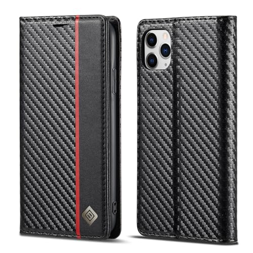 Coque iPhone 11 avec porte-cartes et support en cuir hybride noir