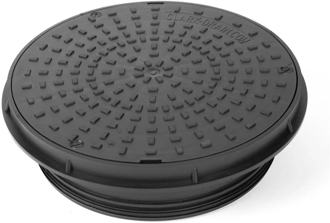 Future Build Supplies LTD Clark Drain CD352 3.5T Dual Lock Plastic Driveway 300MM Round Circular Manhole Cover & Frame Size with Frame is 390MM Suitable for 320mm Inspection Chamber & Riser