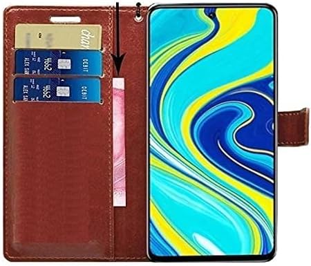 Aizah Flip Case Leather Finish Flip Cover Inbuilt Pockets & Stand Compatible Redmi Note 9 pro