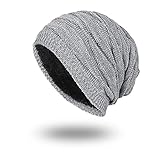 Rinpkop Beanie Mütze Herren Damen Slouch Mützen Warm Plüsch Wintermütze Weich Strickmütze