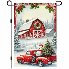 Christmas Red Truck Barn Garland
