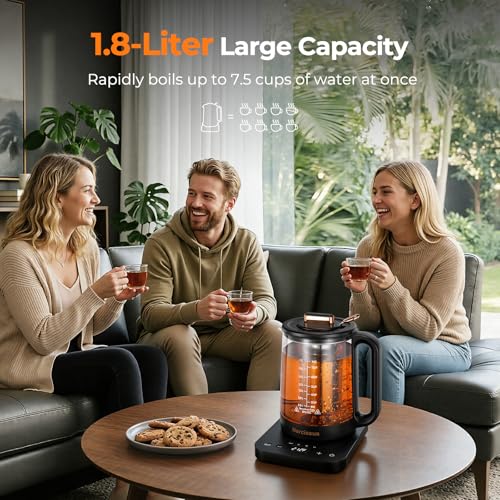 Tetera Eléctrica Narcissus 1.8L Control Temperatura Negra miniatura 2