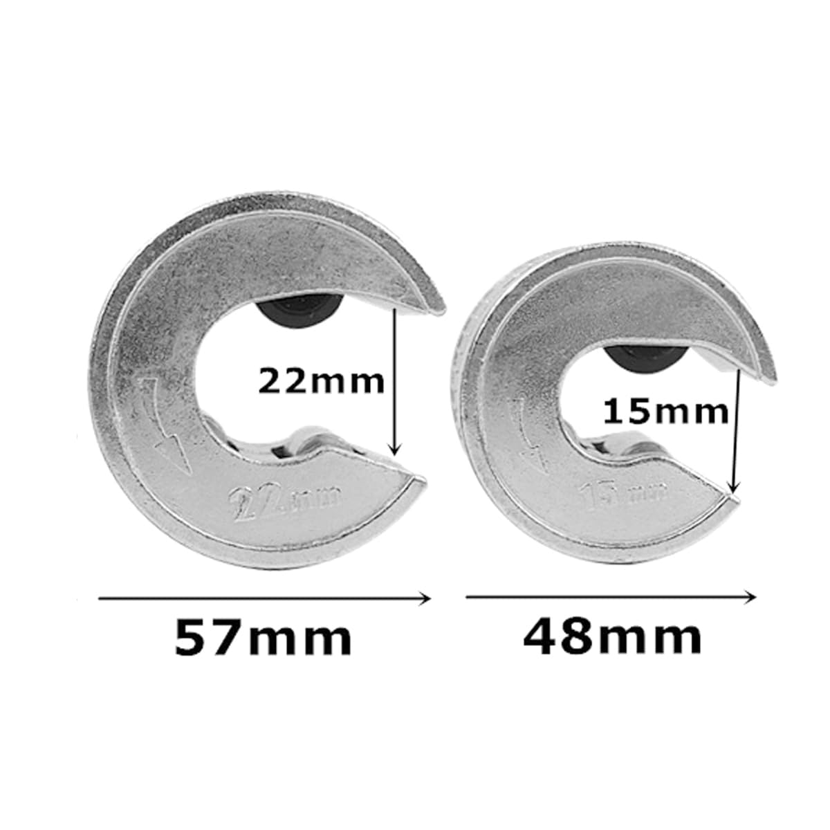 Ubric 2 cortatubos de 15 mm y 22 mm, Cuerpo de aleación de Zinc, Disco de Tubo Redondo para Cortar Cobre, latón, PVC, Aluminio