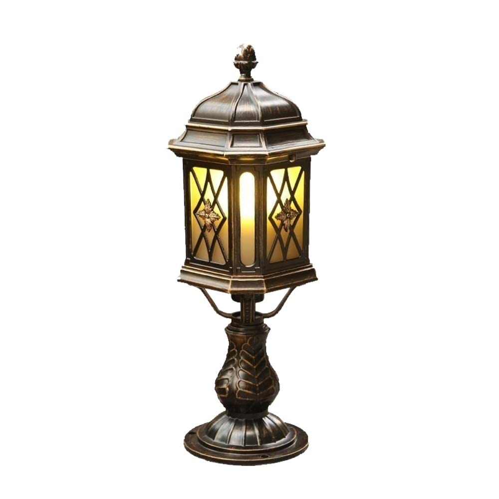 Pilier lumineux vintage en aluminium étanche IP54 pour la cour