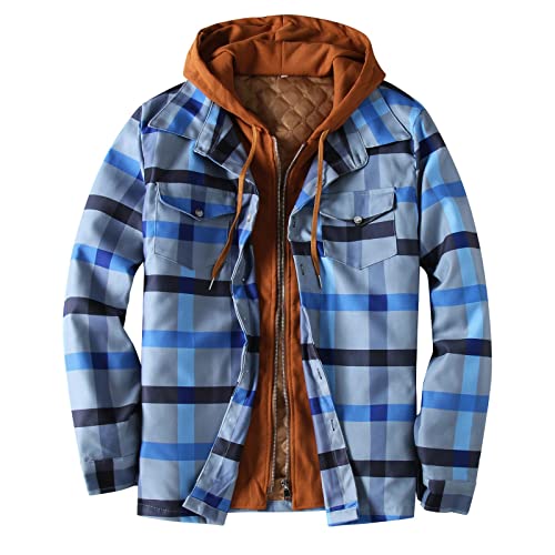 Veste chaude pour homme en flanelle doublée polaire coupe slim pour l'automne
