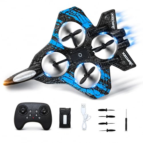 Image of RC Jet Airplane for Kids & Adults with Remote Control, 2.4GHz High Speed RC Plane Toy with LED Lights, Easy to Fly Remote Control Jet Plane for Boys Girls Outdoor Flying Toy (Blue)
