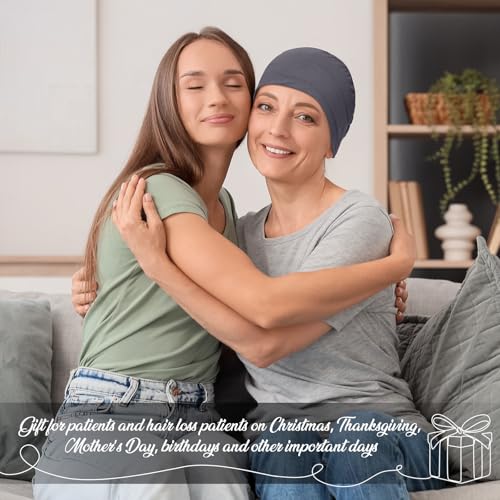 Zhengmy Chapéus femininos de quimioterapia com câncer para dormir, touca de algodão, cobertura de ca