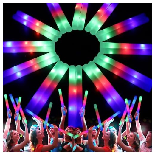 wellent 68 PCS LED Foam Glow Sticks Bulk, Glow in the Dark Party Supplies with 3 Modes Colorful Flashing, Neon Party Favors for Birthday, Wedding, Carnival, Concert, Halloween Glow Sticks