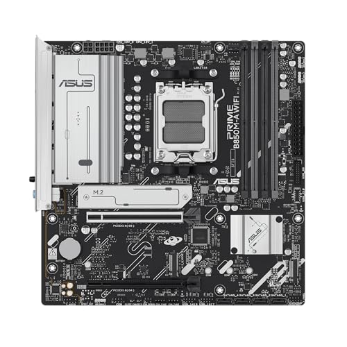 Image of ASUS Prime B850M-A WiFi-CSM AMD AM5 B850 mATX Motherboard, DDR5, PCIe 5.0 Ready, 3X M.2, Wi-Fi 6E, 2.5Gb LAN, DisplayPort, HDMI, USB Type-C, ASUS Control Center Express Remote IT Management