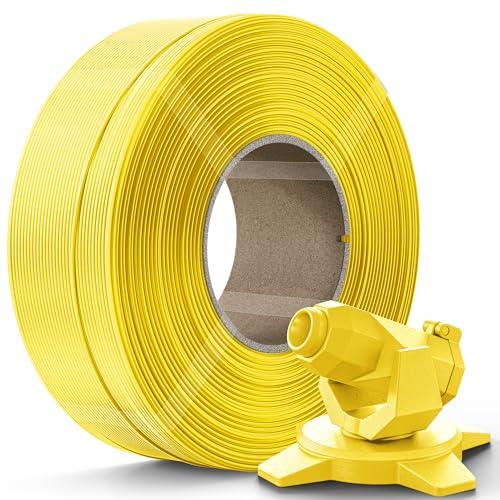 Image of Creality PETG Filament Refill 1.75mm 3D Printer Filament, 1kg (2.2lb) Refilament for Bambu Lab Reusable Spool, Dimensional Accuracy ±0.03mm, Yellow