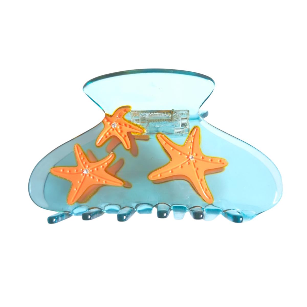 Funny Fishbowl Starfish Hair Clips,Novelty Acetate Hair Clip,Fishbowl Claw Clips for Women,Green