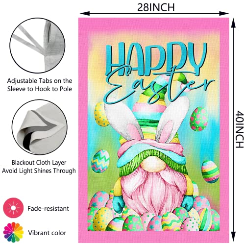 Surfapans Happy Easter House Flag 28X40 Inch Double Sided Outside Burlap Easter Gnome Outdoor Large Yard Flags Porch Holiday Decoration Seasonal #TOP4