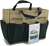 Allary Imports Project Tote 9-1/2-Inch by 8-1/2-Inch by 5-Inch, Black/Khaki
