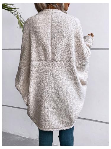 Image of SOLY HUX Cardigan Sweaters for Women Fleece Fuzzy Open Front Long Sleeve Cardigan Pure Apricot Medium