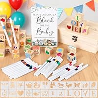 128 Piezas Kit Juegos de Baby Shower, Incluye 48 Bloques de