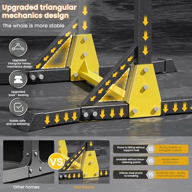 Power Tower Pull Up Bar Station, Height Adjustable Portable Pull Up Station, Free Standing Pull Up Rack Dip Station for Home Gym, Pull Up Tower Station 400LBS with 11 Gears Adjustment