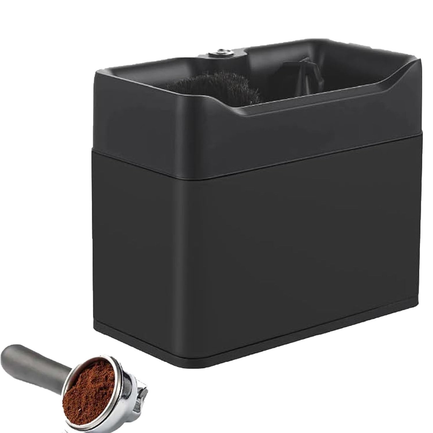 DUMIPME Professional Commercial Coffee Portafilter Cleaner, 340 RPM Stainless Steel Automatic Espresso Basket Washing Machine, Bar Tool for Cafes, Bars, Restaurants and Home Kitchens Black