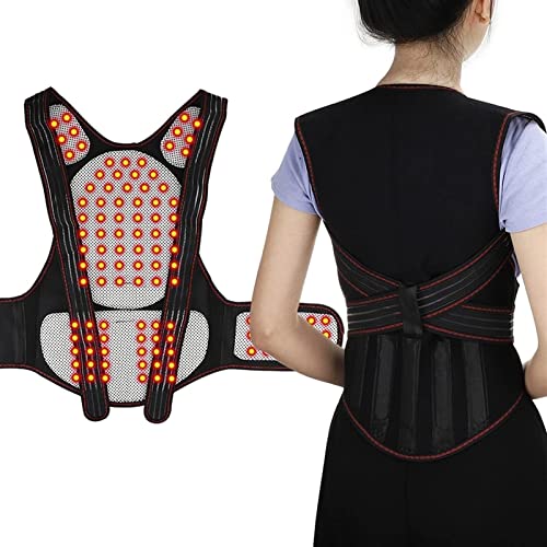 Self Heating Full Back Support Belt Men Women 108Pcs Magnets Self-Heating Waist Back Brace Vest Lumbar Belt Spine Shoulder Neck Posture Correction Belt (Color : Black, Size : X-Large) #TOP1