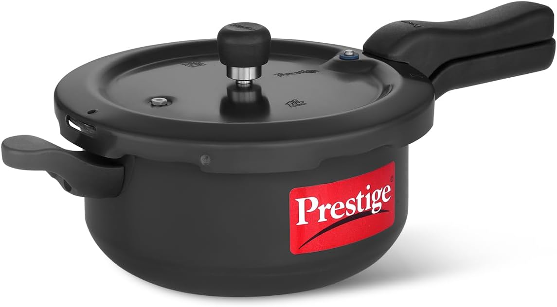 Prestige Svachh 3.5 Litre Outer Lid Pressure Cooker with hard anodized Body (Black)