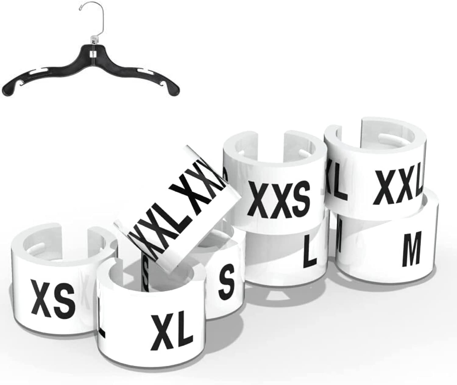 discount sizingDiscount Sizing White Hanger Sizer Garment Markers (Sizes: XXS-XXXL) White Size Clips - Various Quantities Available (400)