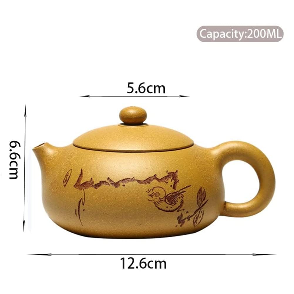 Set da tè Cinese Gongfu in Porcellana da 200 ml, teiere Viola, Sezione Minerale Grezzo, teiera Xishi Piatta, Filtro per Uso Domestico, bollitore di Bellezza