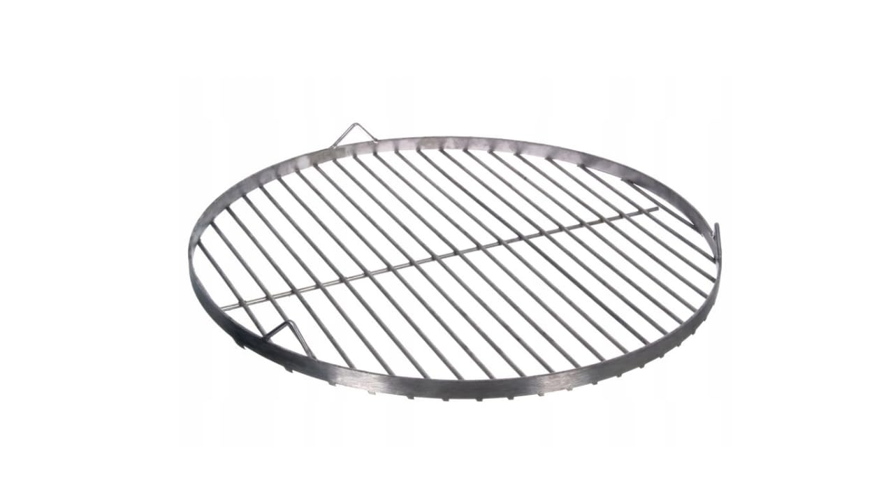 Griglia in acciaio inox per barbecue a treppiede Ø 600 mm - Griglia rotonda, altezza regolabile con manovella - Griglia girevole, braciere, falò, giardino esterno