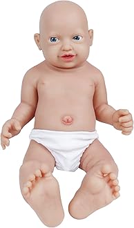 Vollence Silicone Baby Dolls, Full-Body, Life-Like, Non-Vinyl, Soft, Newborn, Gift for Kids, 51 cm