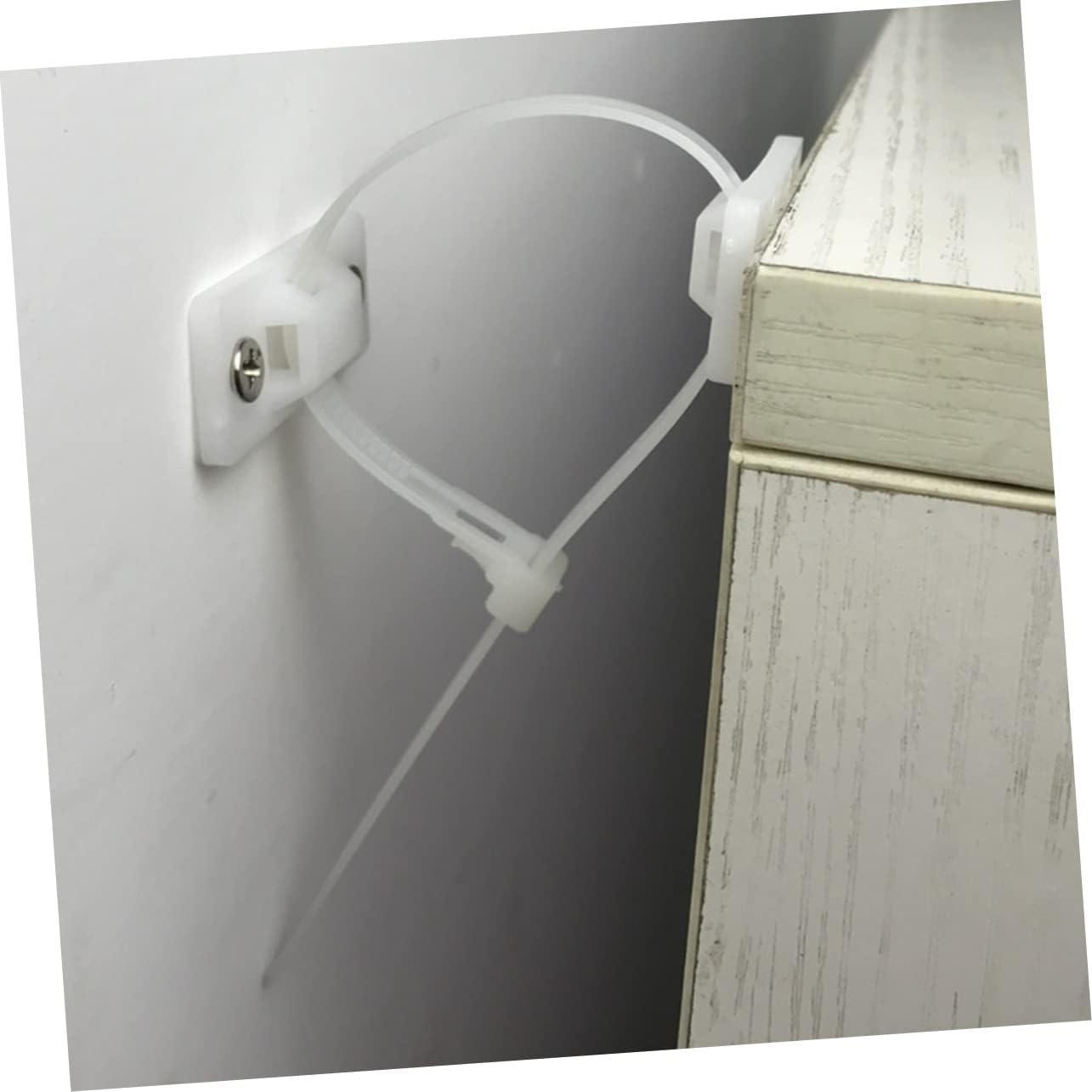10set Furniture Strap Kit Plastic Buckles for Babyproofing Wall Anchor Secure Furniture against Toppling Earthquake Windstorm