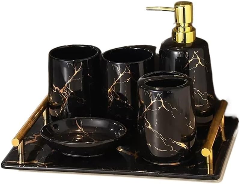 Bathroom Mouthwash Cup Toothbrush Set Ceramic Five-Piece Wash Supplies