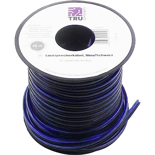 Câble haut-parleur 2 x 0.80 mm² TRU COMPONENTS bleu et noir en bobine de 30 m